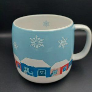 David's Tea Crystal Blue Snowy Village Latte Mug 24oz 2014 Retired